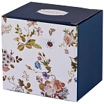 Кружка синяя из фарфора с рисунком цветов 400 мл Garden Whisper Porcelain Set  варинант исполнения - 2 | Loft Concept в Барнауле