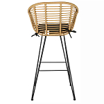Стул барный с ротанговым плетением Half Bar Chair with Wicker с подлокотниками варинант исполнения - 5 | Loft Concept в Барнауле