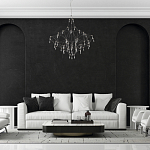 Люстра с тонким металлическим каркасом цвета хром Quasar варинант исполнения - 5 | Loft Concept в Барнауле