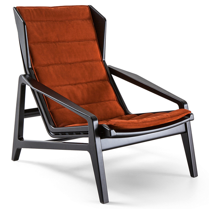 Дизайнерское кресло с подлокотниками из массива дерева Gio Ponti D.156.3 Armchair Черный Оранжевый Дизайнерское кресло с подлокотниками из массива дерева Gio Ponti D.156.3 Armchair Черный Оранжевый в Барнауле | Loft Concept