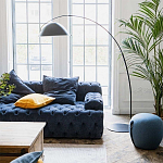 Трехместный диван темно-синий Campion Deep Blue Sofa варинант исполнения - 4 | Loft Concept в Барнауле