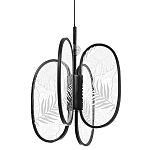 Люстра с гравировкой на акриловых плафонах Gravyura Black D 33 см варинант исполнения - 1 | Loft Concept в Барнауле