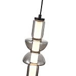 Подвесной светильник из дымчатого стекла цилиндрической формы с чёрным металлическим основанием Hiding secrets варинант исполнения - 6 | Loft Concept в Барнауле