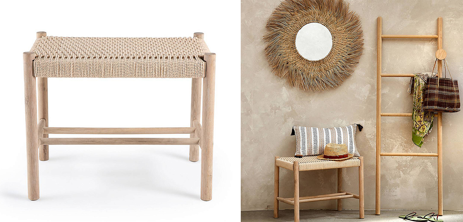 Банкетка Enzo Wicker Beige Banquet mini Банкетка Enzo Wicker Beige Banquet mini - Loft-Concept в Барнауле