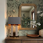 Настольная лампа с основанием из натурального камня c серым прямоугольным абажуром Lapis Tiburtinus варинант исполнения - 5 | Loft Concept в Барнауле