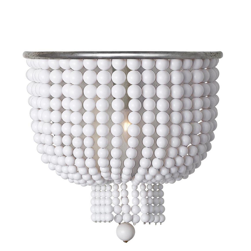 Бра JACQUELINE WHITE SCONCE Белый Латунь Серебряный в Барнауле | Loft Concept 