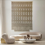 Панно на стену плетеное Макраме бежевый цвет  варинант исполнения - 10 | Loft Concept в Барнауле