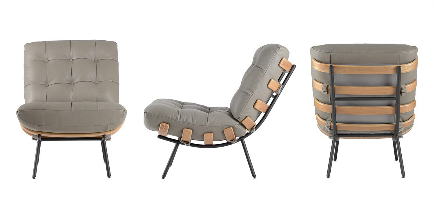 Кресло Philbert Chair grey leather Кресло Philbert Chair grey leather - Loft-Concept в Барнауле
