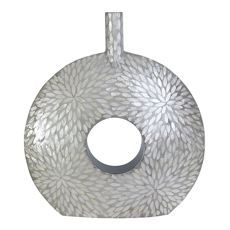 Ваза c инкрустацией Flower Grey Белый Серый Ваза c инкрустацией Flower Grey Белый Серый в Барнауле | Loft Concept