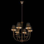 Люстра на металлическом основании бронзового цвета с 6-ю черными конусовидными абажурами Dignity варинант исполнения - 5 | Loft Concept в Барнауле
