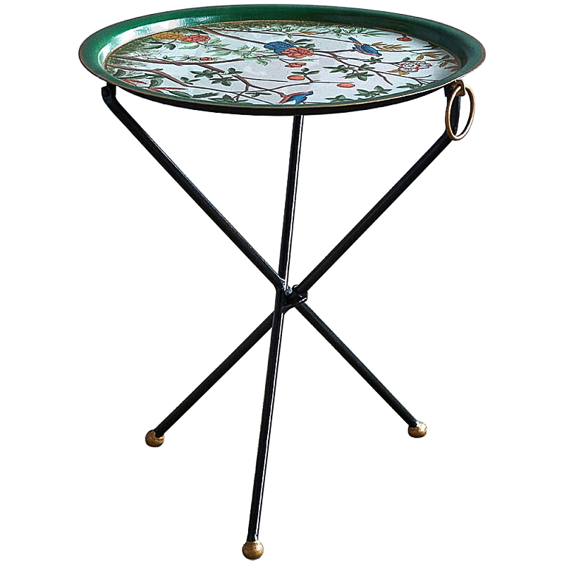 Круглый приставной столик складной Chinoiserie Blooming Garden Side Table Мульти Круглый приставной столик складной Chinoiserie Blooming Garden Side Table Мульти в Барнауле | Loft Concept