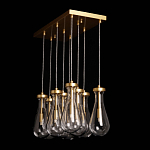 Люстра с 9-ю прозрачными стеклянными плафонами в форме капли Lucid Rain  варинант исполнения - 9 | Loft Concept в Барнауле