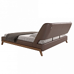 Кровать двуспальная с изголовьем из экокожи шоколадно-коричневого цвета Modern Look варинант исполнения - 3 | Loft Concept в Барнауле