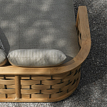 Дизайнерский уличный диван из массива дерева с плетеной спинкой PALINFRASCA Sofa варинант исполнения - 5 | Loft Concept в Барнауле