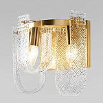 Бра с металлическим основанием золотого цвета и хрустальными подвесками Textured Glass варинант исполнения - 4 | Loft Concept в Барнауле