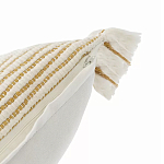 Чехол на подушку горчичного цвета с бахромой и объемным узором Ethnic mix варинант исполнения - 3 | Loft Concept в Барнауле