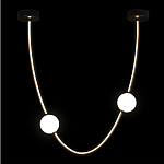 Подвесной светильник в форме дуги с белыми шарообразными плафонами Flos Wireline Lighting варинант исполнения - 3 | Loft Concept в Барнауле