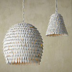 Подвесной светильник белый металлический в форме купола White Natural Lines варинант исполнения - 3 | Loft Concept в Барнауле