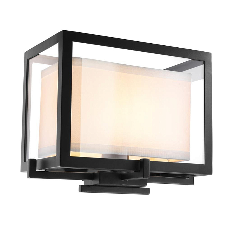 Бра Eichholtz Wall Lamp Pulse Черный Белый Прозрачное Стекло Бра Eichholtz Wall Lamp Pulse Черный Белый Прозрачное Стекло в Барнауле | Loft Concept