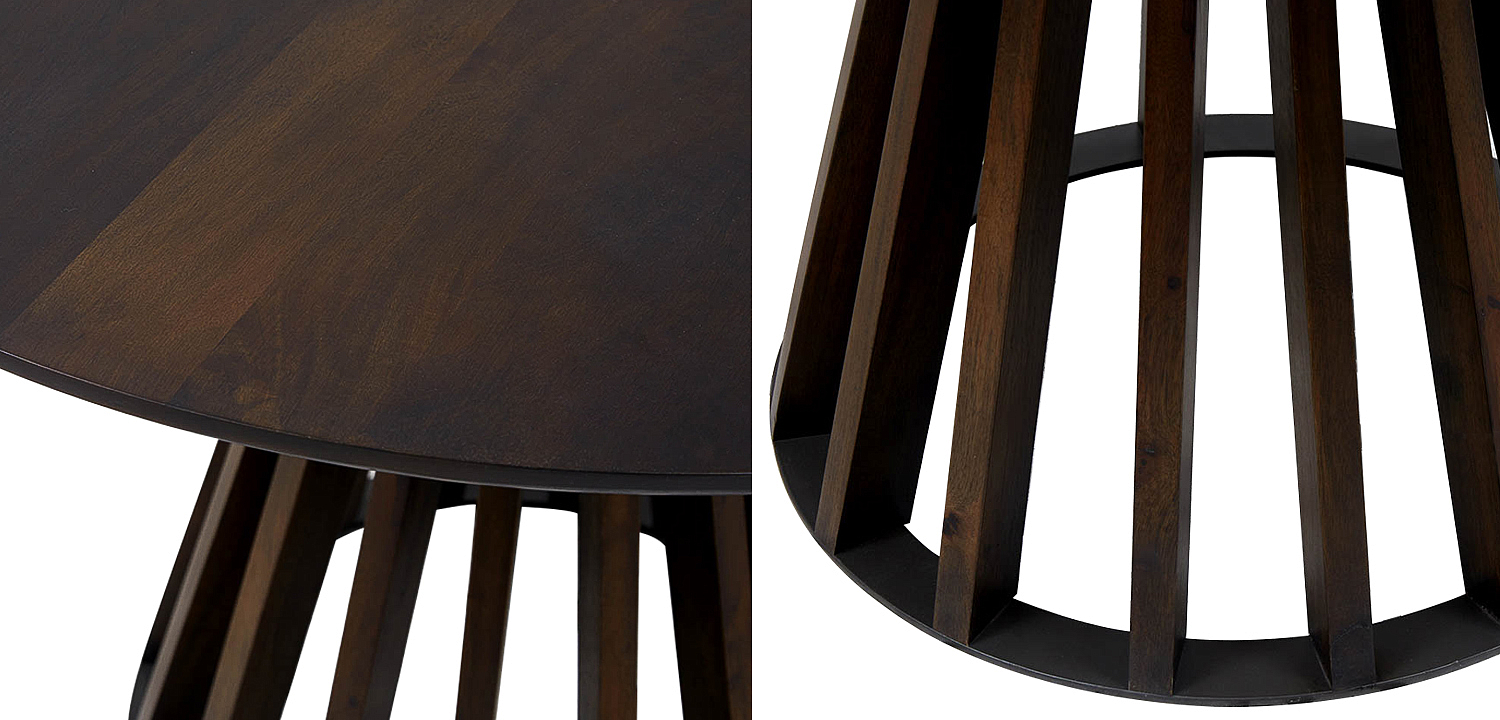 Обеденный круглый стол Seamus Brown Wood Dining Table Обеденный круглый стол Seamus Brown Wood Dining Table - Loft-Concept в Барнауле