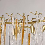 Люстра линейная золотого цвета с декоративными ветвями и длинными стеклянными подвесками в форме сосулек Droplet Chandelier варинант исполнения - 8 | Loft Concept в Барнауле