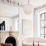 Подвесной светильник в форме шара из белого текстурного стекла Atmosphere варинант исполнения - 4 | Loft Concept в Барнауле