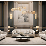 Люстра из 3-х колец с текстурной огранкой Reflection of Reality варинант исполнения - 3 | Loft Concept в Барнауле