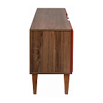 ТВ-тумба красная из массива бука с 2-мя дверками и ящиком Wenge Light варинант исполнения - 3 | Loft Concept в Барнауле