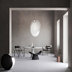 Подвесной светильник белый с фигурным тканевым плафоном White Whirlwinds варинант исполнения - 5 | Loft Concept в Барнауле