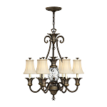 Люстра с 7-ю кремовыми текстильными абажурами Hinkley варинант исполнения - 7 | Loft Concept в Барнауле
