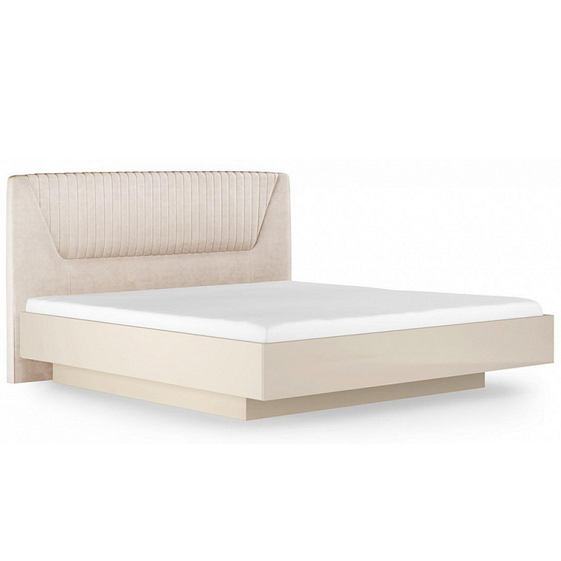 Кровать двуспальная с подъёмным основанием Satin Furniture Бежево-серый в Барнауле | Loft Concept 