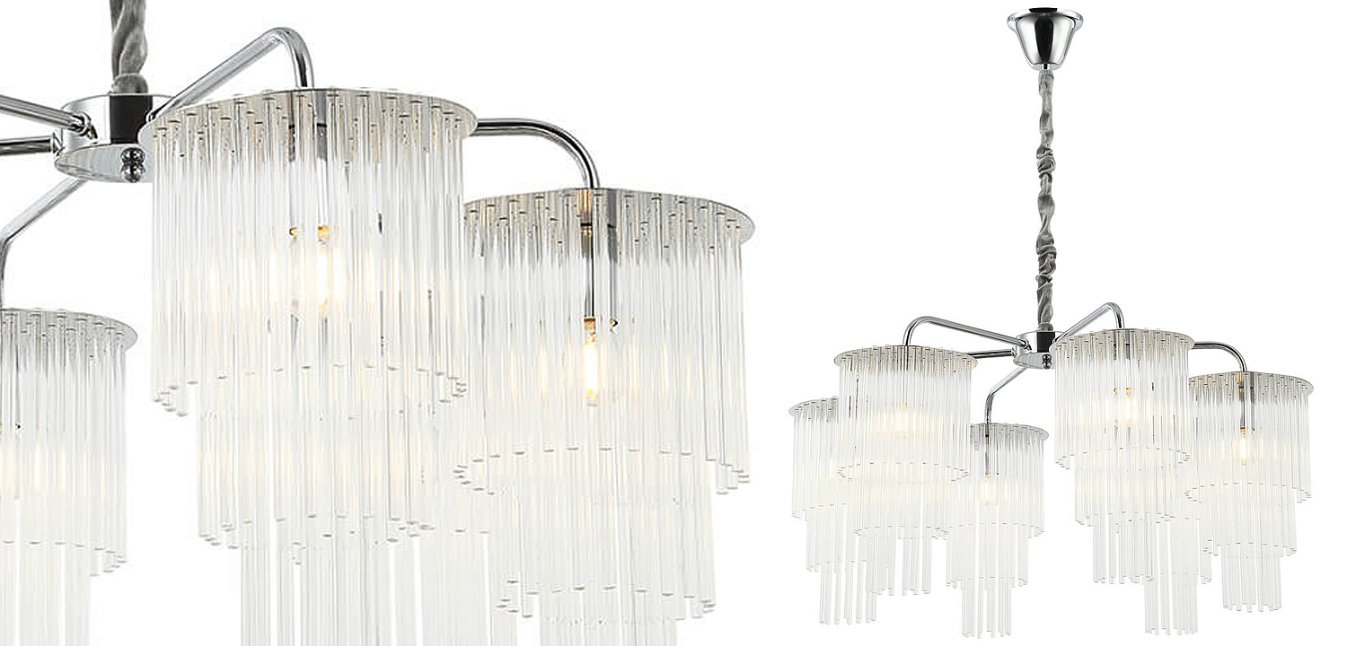 Люстра Harrison Chandelier chrome 6 lamp Люстра Harrison Chandelier chrome 6 lamp - Loft-Concept в Барнауле