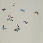 Обои ручная роспись Butterflies Icarus on Rose Shadow metallic silk варинант исполнения - 2 | Loft Concept в Барнауле