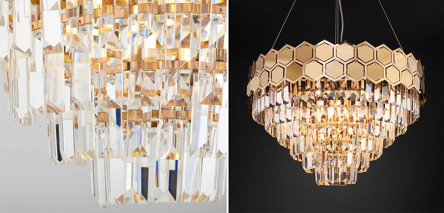 Люстра Hanging Hexagon Moira Chandelier gold Люстра Hanging Hexagon Moira Chandelier gold - Loft-Concept в Барнауле