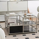 Дизайнерский журнальный стол квадратный с полками Akydy варинант исполнения - 2 | Loft Concept в Барнауле