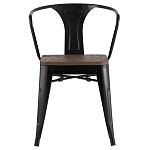 Черный глянцевый стул с сиденьем из натурального дерева TOLIX варинант исполнения - 2 | Loft Concept в Барнауле