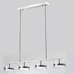 Люстра светодиодная с 4-мя круглыми прозрачными плафонами цилиндрической формы из акрила и стекла с пультом для регулировки света Glass Lamp Chromium варинант исполнения - 4 | Loft Concept в Барнауле