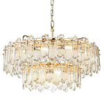 Люстра подвесная двухъярусная с хрустальными овальными подвесками Harmonica варинант исполнения - 1 | Loft Concept в Барнауле