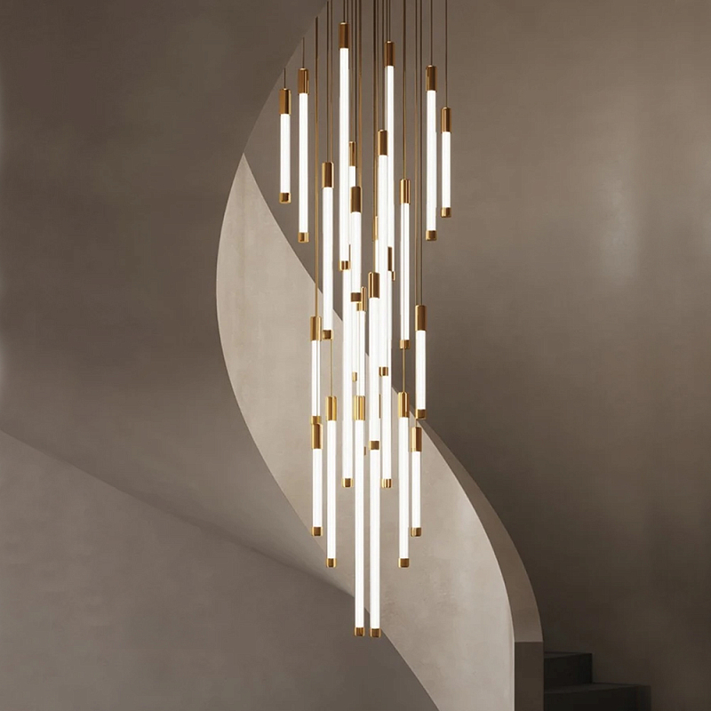 Люстра в современном стиле с 30-ю каскадными светодиодными лампами Golden LED Rain Золотой Белый Люстра в современном стиле с 30-ю каскадными светодиодными лампами Golden LED Rain Золотой Белый в Барнауле | Loft Concept