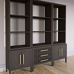 Модульный стеллаж Primo из трех составных элементов Темный орех варинант исполнения - 3 | Loft Concept в Барнауле