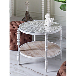 Журнальный столик из натурального дерева в винтажном стиле Openwork Coffee Table варинант исполнения - 6 | Loft Concept в Барнауле