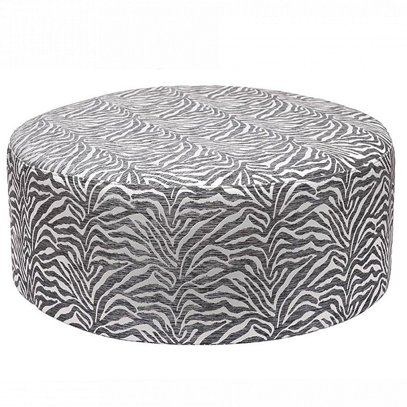 Пуф круглый с принтом Beige Jacquard Бежевый в Барнауле | Loft Concept 