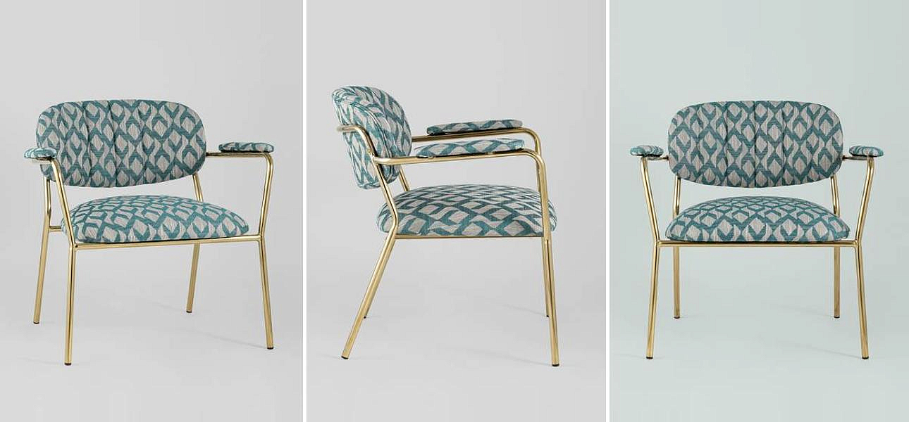 Полукресло Singer Chair Голубой Орнамент Полукресло Singer Chair Голубой Орнамент - Loft-Concept в Барнауле