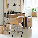 Вращающееся офисное кресло на колёсах Delwyn Chair White варинант исполнения - 4 | Loft Concept в Барнауле