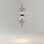 Подвесной светильник с плафоном из стекла с зеркальным градиентом Double Moon варинант исполнения - 6 | Loft Concept в Барнауле