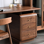 Стол рабочий округлой формы с 3-мя ящиками  Working Moonnut Table варинант исполнения - 7 | Loft Concept в Барнауле