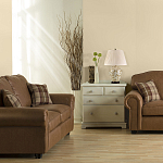 Настольная лампа с фарфоровым основанием бежевого цвета с рисунком и плиссированным абажуром на темной подставке Elstead Lighting варинант исполнения - 11 | Loft Concept в Барнауле