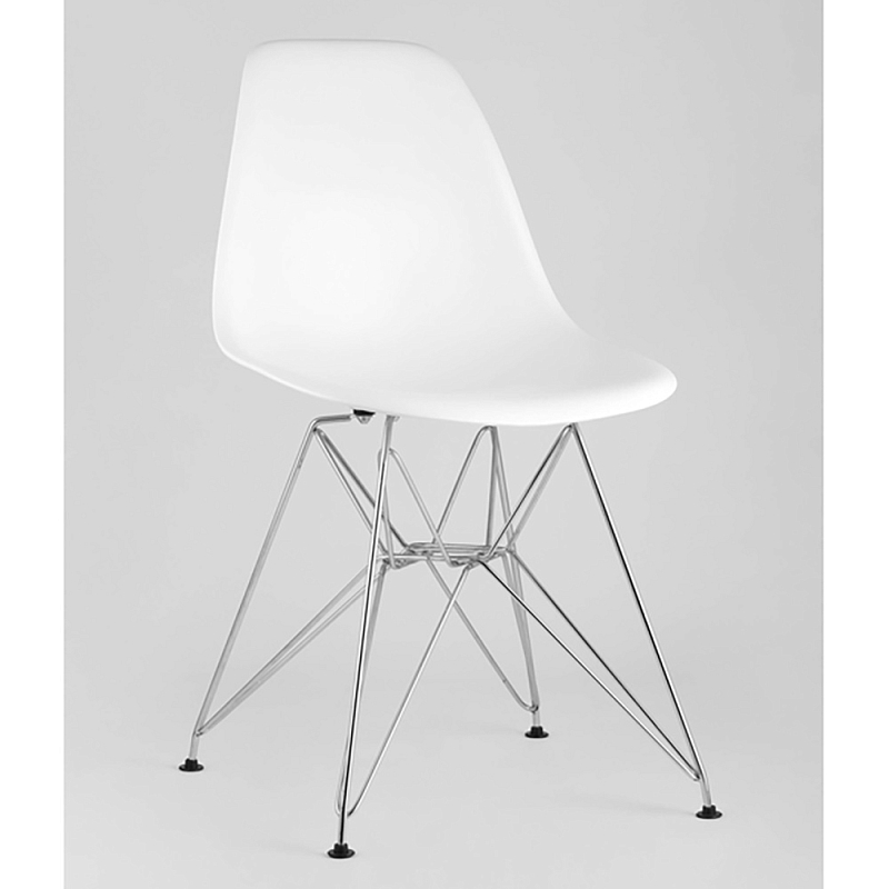 Стул Eames DSR White Белый Серебряный Стул Eames DSR White Белый Серебряный в Барнауле | Loft Concept