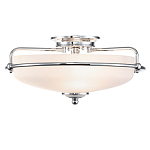 Потолочный светильник со стеклянным плафоном на изогнутых кронштейнах Quoizel  варинант исполнения - 7 | Loft Concept в Барнауле