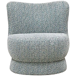 Дизайнерское мягкое кресло без подлокотников в голубой пестрой обивке Roux Armchair варинант исполнения - 3 | Loft Concept в Барнауле
